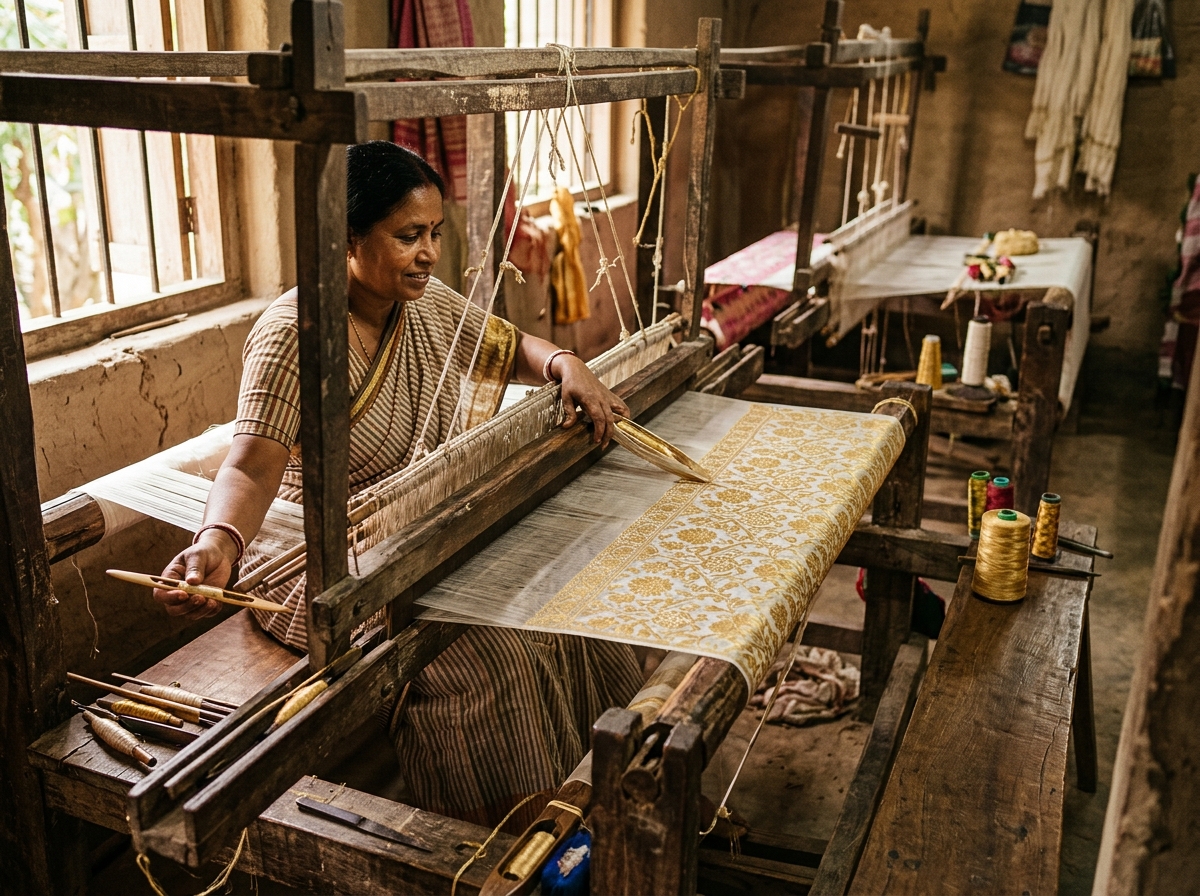 Authentic Bangladeshi handloom weaving